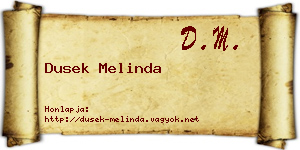 Dusek Melinda névjegykártya